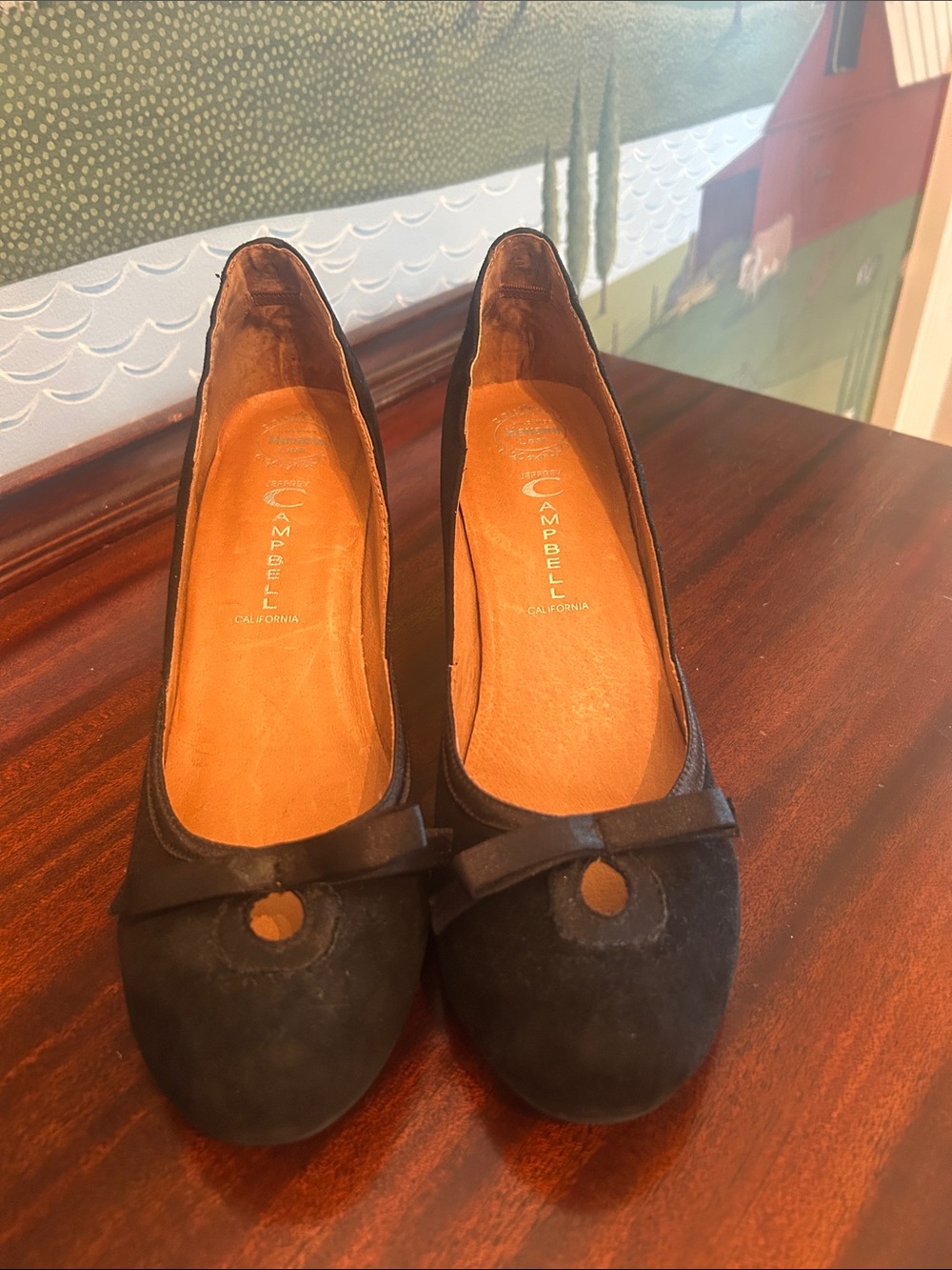 Jeffrey Campbell Black Suede Wedge with Bow. Size 9.5. Brand new with box.